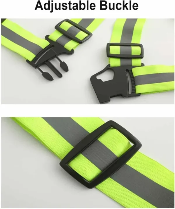 High-Visibility Neon Reflective Belt Safety Vest – Adjustable Reflective Gear for Running, Cycling, and Night Sports, construction work - Image 4