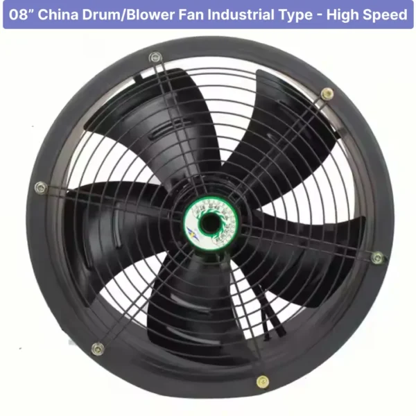 08″ China Axial Drum / Blower Fan - Industrial Type - High Speed