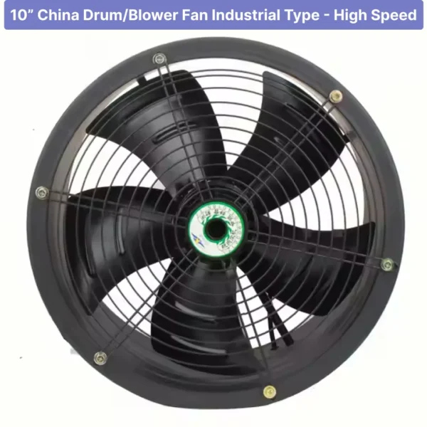 10″ China Axial Drum / Blower Fan - Industrial Type - High Speed