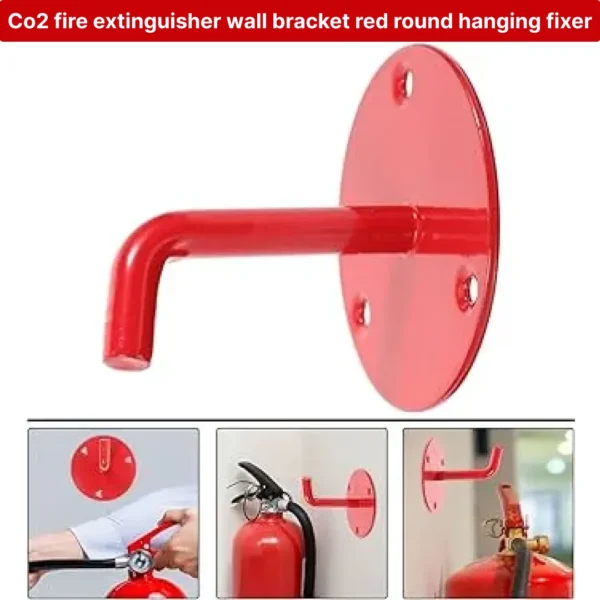 Co2 fire extinguisher wall bracket red round hanging fixer