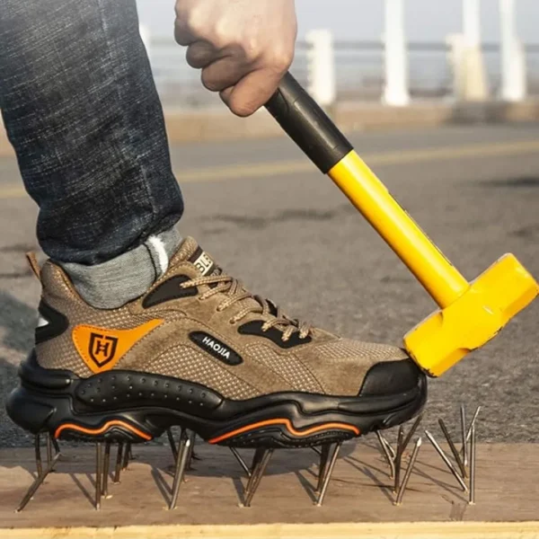HAOJIA Lightweight Leather Sport Stylish Safety Shoe Protective with Steel Toe Cap Best quality for Bikers, Construction & Industrial Work, Steel inside Sole & Steel Alloy cap in Toe for Heavy Safety & Slip Resistant Sole - Image 2