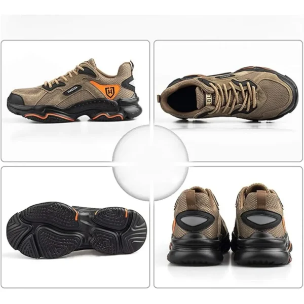 HAOJIA Lightweight Leather Sport Stylish Safety Shoe Protective with Steel Toe Cap Best quality for Bikers, Construction & Industrial Work, Steel inside Sole & Steel Alloy cap in Toe for Heavy Safety & Slip Resistant Sole - Image 3