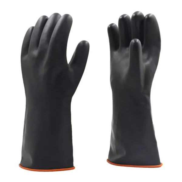 18" inch Full Hand Rubber Safety Hand Gloves Latex use for Resist Oil, Acids, Chemical, Gardening, Kitchen Works. pack of 1 pair - Image 3