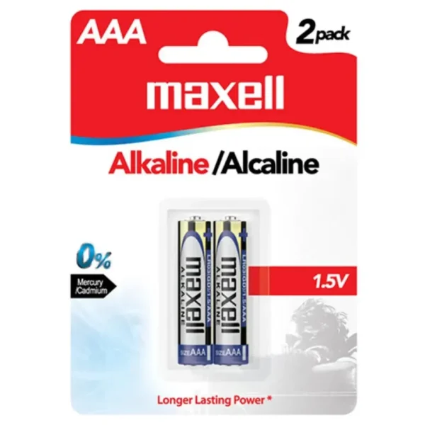 Maxell Alkaline Batteries, AAA/AA, 1.5 Volt (Pack of 2 Pieces) NON-RECHARGEABLE BATTERIES - 6 volt battery - Image 2