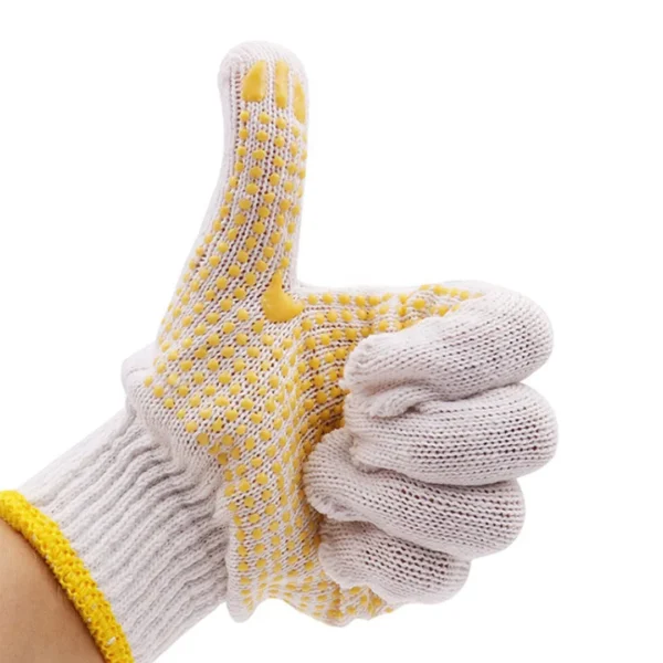 Full Finger Dotted Cotton Knitted Gloves Work Durable Anti-Slip And Anti-Cut Working Safety Hand Gloves - Image 3
