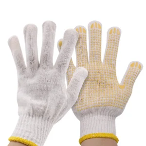 Full Finger Dotted Cotton Knitted Gloves Work Durable Anti-Slip And Anti-Cut Working Safety Hand Gloves