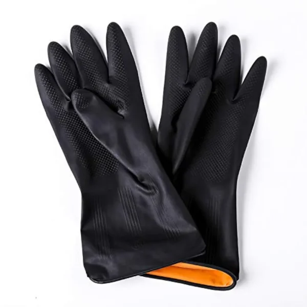 Industrial Rubber Hand Gloves Black (100g) - Image 3