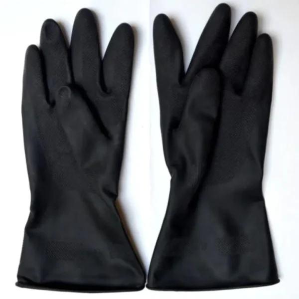 Industrial Rubber Hand Gloves-Black (200g) - Image 2