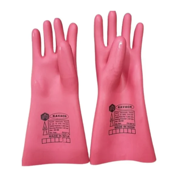 Kavach Rubber Insulating Seamless Hand Gloves Electric Shock Proof Rubber Hand Gloves of Test Volt 15000 - Image 4