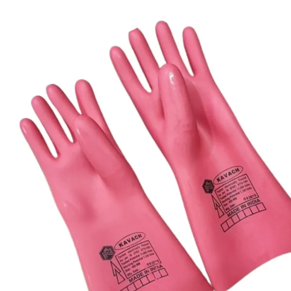 Kavach Rubber Insulating Seamless Hand Gloves Electric Shock Proof Rubber Hand Gloves of Test Volt 15000 - Image 2